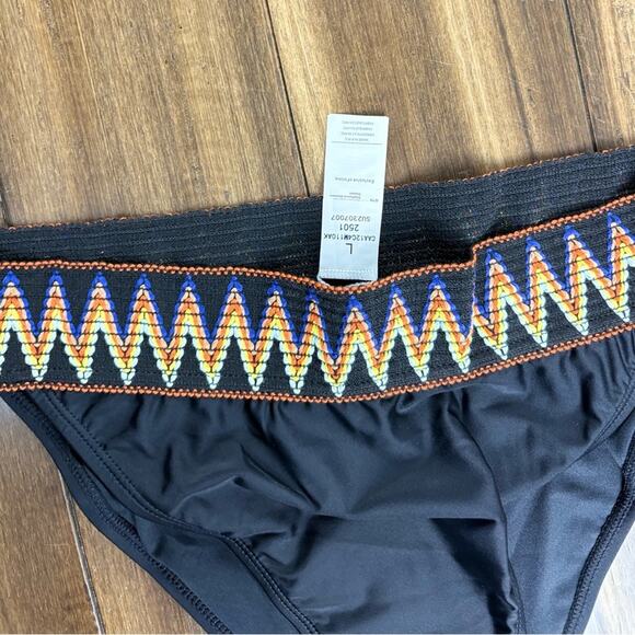 NWOT Bottom size L Black Geo Moderate Bikini bottom Aztec Orange - Picture 6 of 9